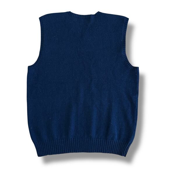 Vintage Polo Ralph Lauren Wool Sweater Vest Men’s Large Navy Red Pony Logo Y2K - Picture 5 of 7